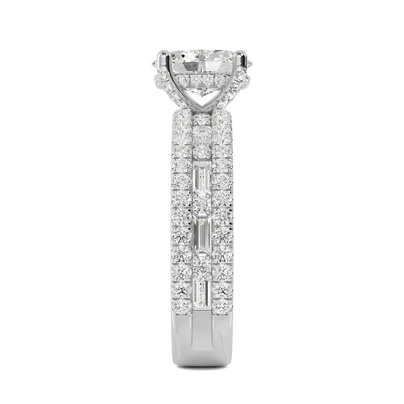 14K 2.5ct Lab Grown Diamond Oval Cut Pave Engagement Ring