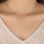 18K Solid Gold 0.11 Ct Natural Diamond Anchor Pendant Necklace - View 6 | Riyanika Jewels