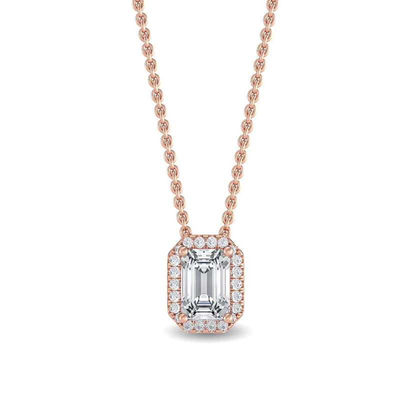 14K 0.78ct Lab Grown Diamond Emerald Cut Necklace