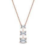 14K 1.37ct Lab Grown Diamond Emerald Cut Necklace