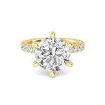 18K Solid Gold 3.01 CT Round Cut Natural Diamond Engagement Ring - Alternate Angle | Riyanika Jewels