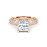 14K 2ct Lab Grown Diamond Princess Cut Engagement Ring