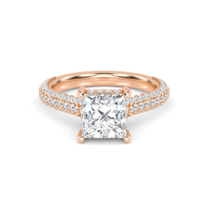 14K 2ct Lab Grown Diamond Princess Cut Engagement Ring