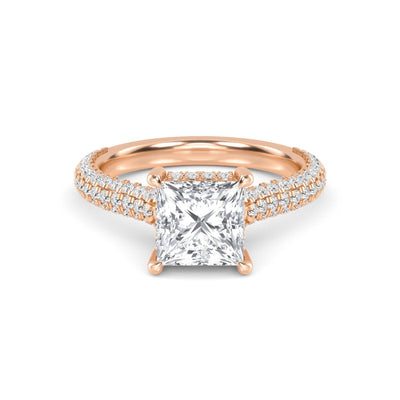 14K 2ct Lab Grown Diamond Princess Cut Engagement Ring