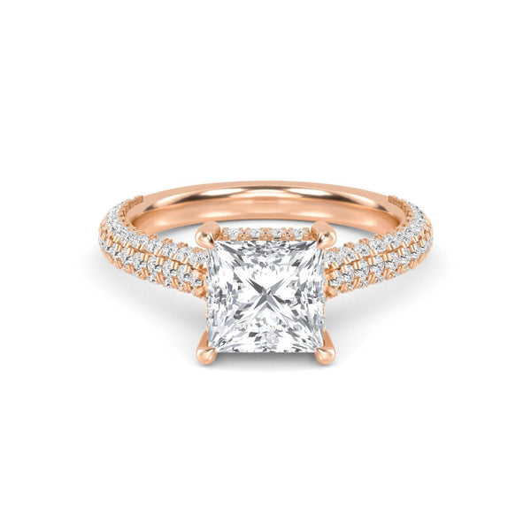 14K 2ct Lab Grown Diamond Princess Cut Engagement Ring
