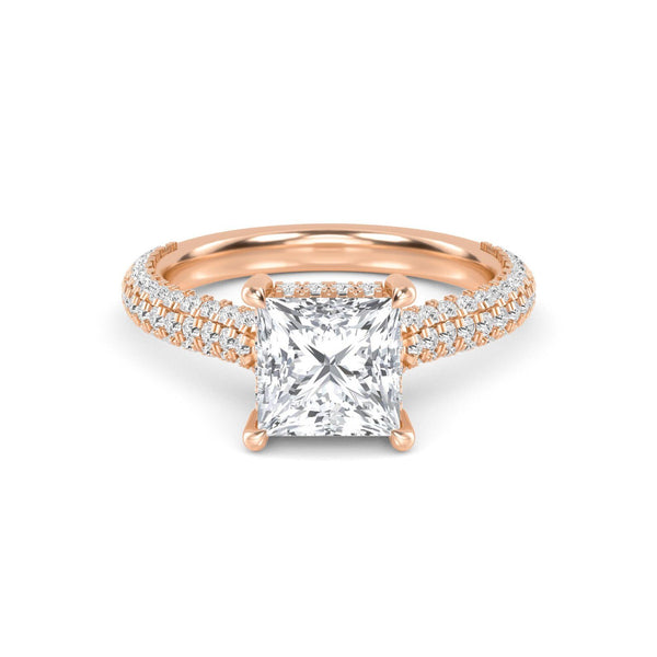 18K Solid Gold 2.06 CT Princess Cut Natural Diamond Engagement Ring | Riyanika Jewels