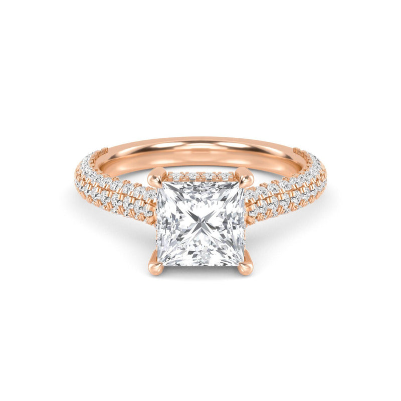 18K Solid Gold 2.06 CT Princess Cut Natural Diamond Engagement Ring | Riyanika Jewels