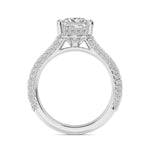 18K Solid Gold 2.06 CT Princess Cut Lab Grown Diamond Engagement Ring - Close Up | Riyanika Jewels