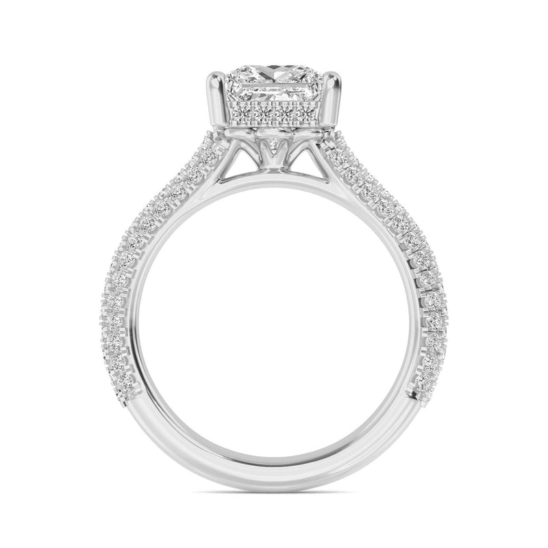 14K 2ct Natural Diamond Princess Cut Solitaire Engagement Ring