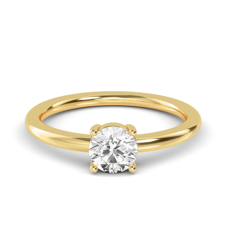 14K 0.52ct Natural Diamond Round Cut Solitaire Engagement Ring