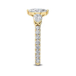 14K 1.5ct Lab Grown Diamond Pear Cut Side Stone Engagement Ring