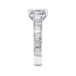 18K Solid Gold 3.00Ct Emerald Cut Lab Grown Diamond Engagement Ring - View 6 | Riyanika Jewels