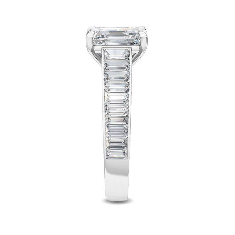 14K 3ct Natural Diamond Emerald Cut Solitaire Engagement Ring