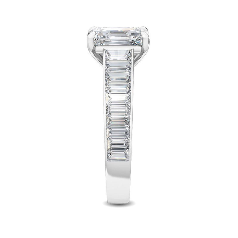 18K Solid Gold 3.00Ct Emerald Cut Natural Diamond Engagement Ring - View 6 | Riyanika Jewels
