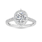 18K Solid Gold 1.62ct Round Cut Natural Diamond Halo Engagement Ring