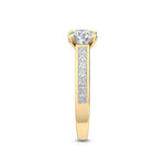 14K 1.5ct Lab Grown Diamond Round Cut Side Stone Engagement Ring