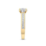 1.33ct Round Cut Natural Diamond with Princess Cut Side Stones Engagement Ring in 18K Solid Gold - Detail | Riyanika Jewels
