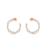 14K 2.25ct Natural Diamond Oval Cut Hoop Earrings