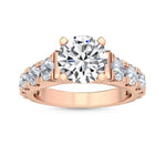 14K 3.5ct Lab Grown Diamond Round Cut Pave Engagement Ring