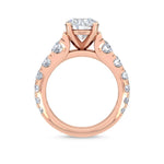 18K Solid Gold 3.41CT Round Cut Natural Diamond Engagement Ring - Side View | Riyanika Jewels