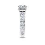 14K 3.5ct Lab Grown Diamond Round Cut Pave Engagement Ring