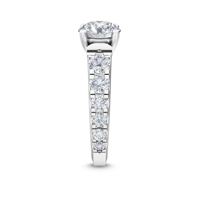 18K Solid Gold 3.41CT Round Cut Natural Diamond Engagement Ring - View 6 | Riyanika Jewels