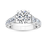 14K 3.5ct Lab Grown Diamond Round Cut Pave Engagement Ring