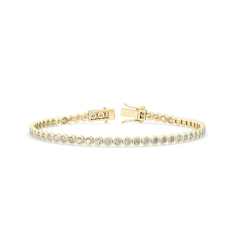 14K 3.11ct Lab Grown Diamond Bezel Tennis Bracelet