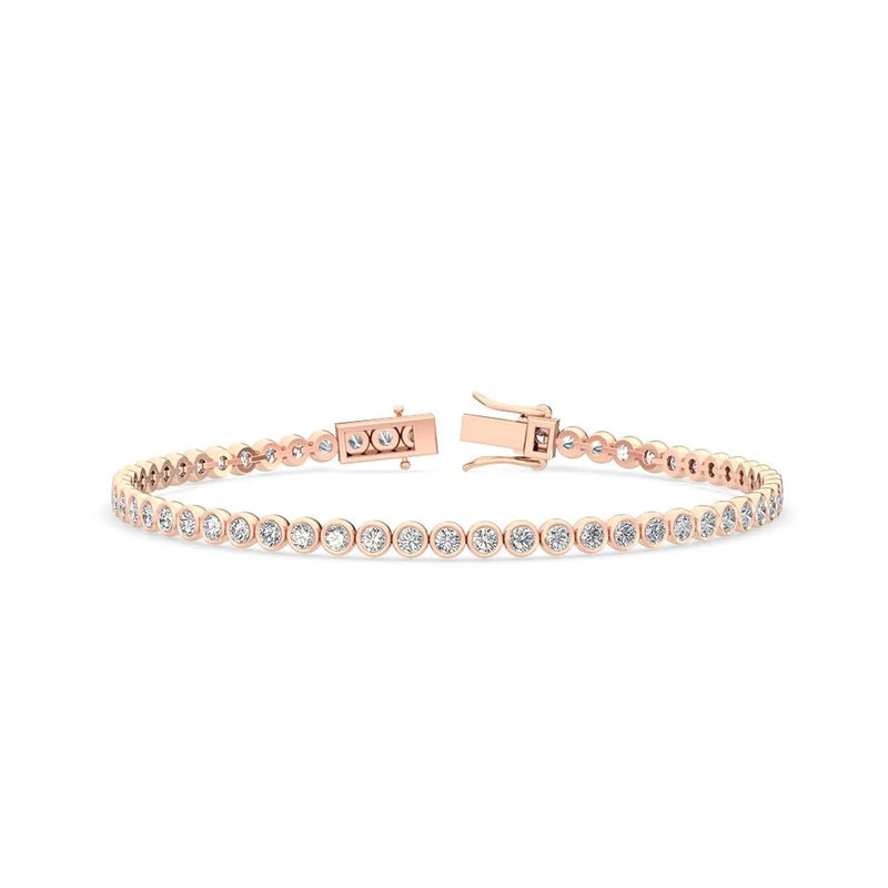 14K 3.11ct Lab Grown Diamond Bezel Tennis Bracelet