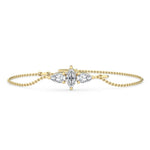 14K 0.5ct Natural Diamond Pear Cut Bracelet