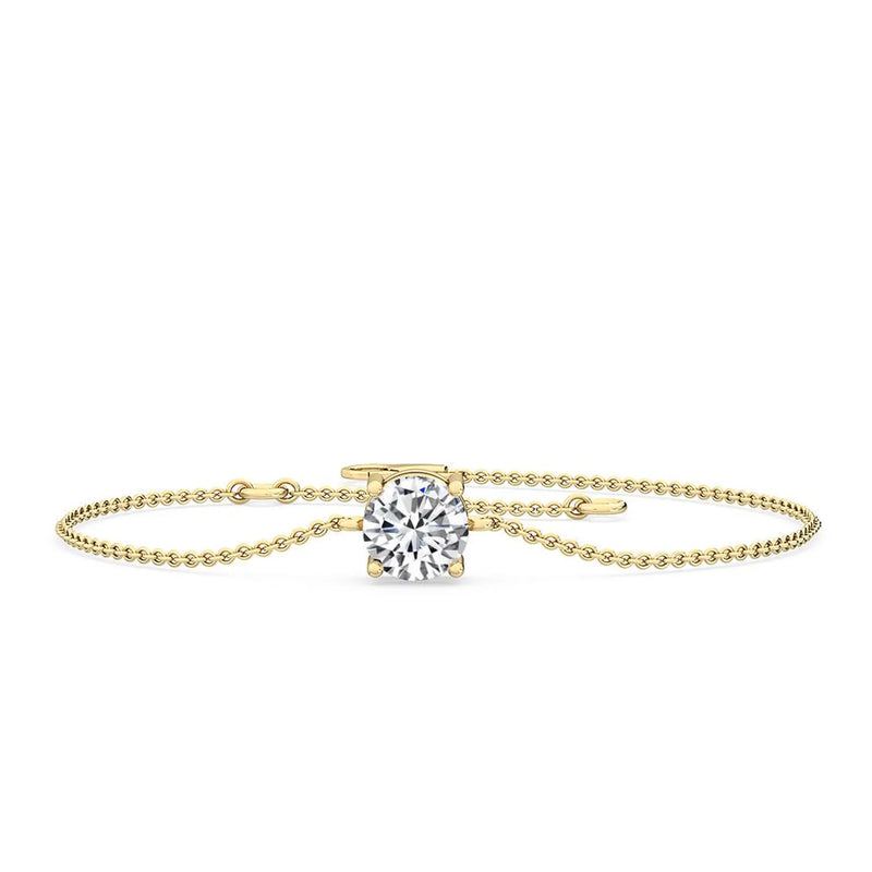 14K 0.9ct Lab Grown Diamond Round Cut Solitaire Bracelet