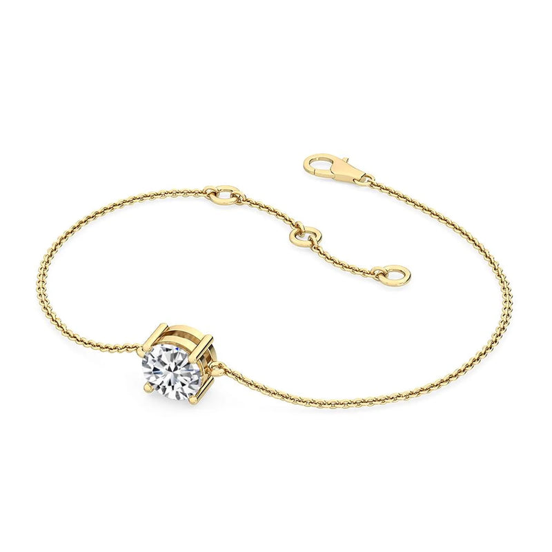 14K 0.9ct Lab Grown Diamond Round Cut Solitaire Bracelet