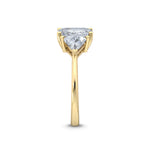 2.75ct Emerald Cut with Trillion Cut Side Stones Lab Grown Diamond Engagement Ring in 18K - Side View | Riyanika Jewels