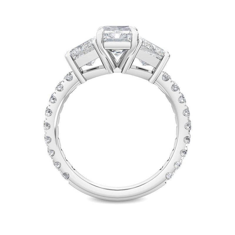 18K Solid Gold 2.75ct Radiant Cut Natural Diamond Engagement Ring - Alternate Angle