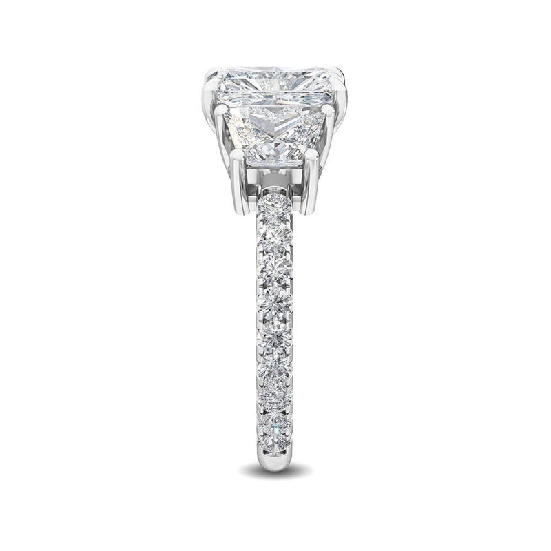 18K Solid Gold 2.75ct Radiant Cut Natural Diamond Engagement Ring - View 6 | Riyanika Jewels