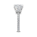 14K 2.5ct Lab Grown Diamond Radiant Cut Three Stone Engagement Ring