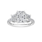 18K Solid Gold 2.75ct Radiant Cut Natural Diamond Engagement Ring