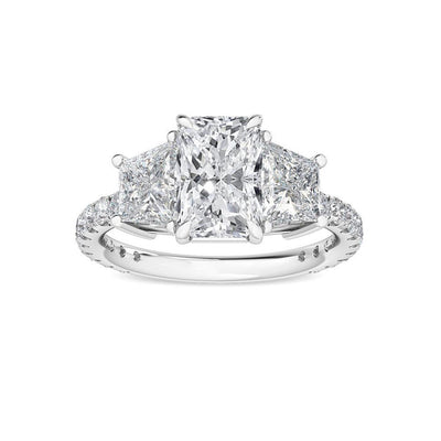 18K Solid Gold 2.75ct Radiant Cut Natural Diamond Engagement Ring