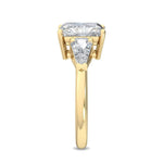 14K 3.5ct Lab Grown Diamond Radiant Cut Side Stone Engagement Ring