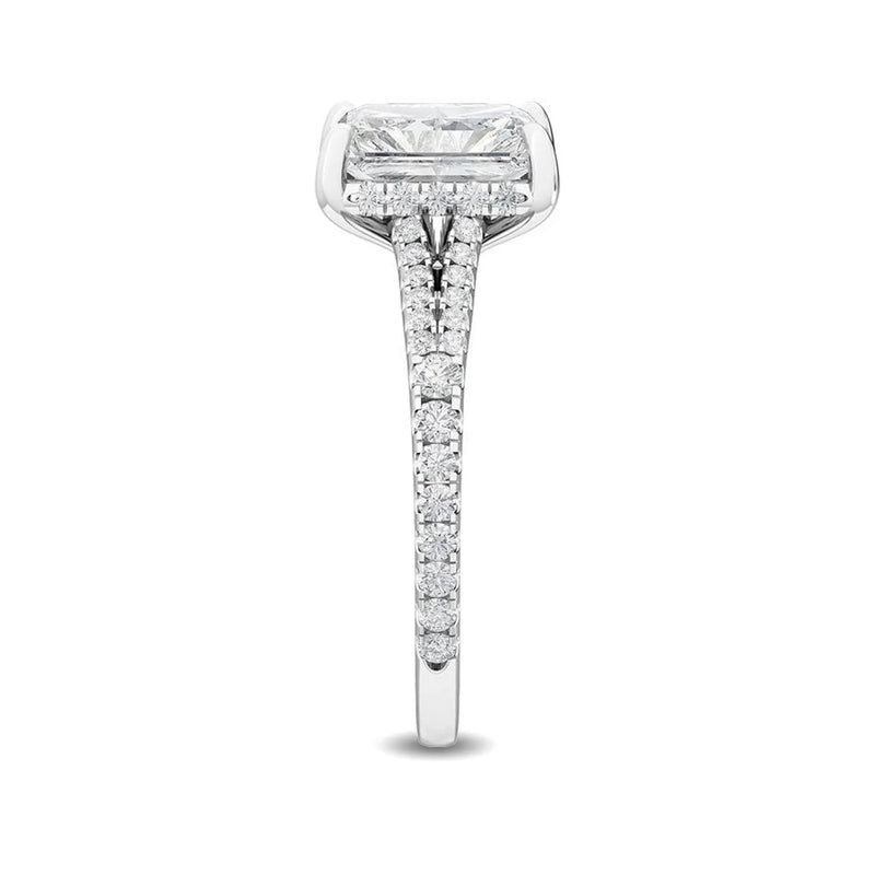 14K 2.5ct Natural Diamond Radiant Cut Solitaire Engagement Ring