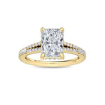 14K 2.5ct Lab Grown Diamond Radiant Cut Solitaire Engagement Ring