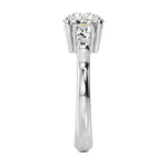18K Solid Gold 2.53ct Round Cut with Baguette Side Stones Natural Diamond Engagement Ring - View 6 | Riyanika Jewels