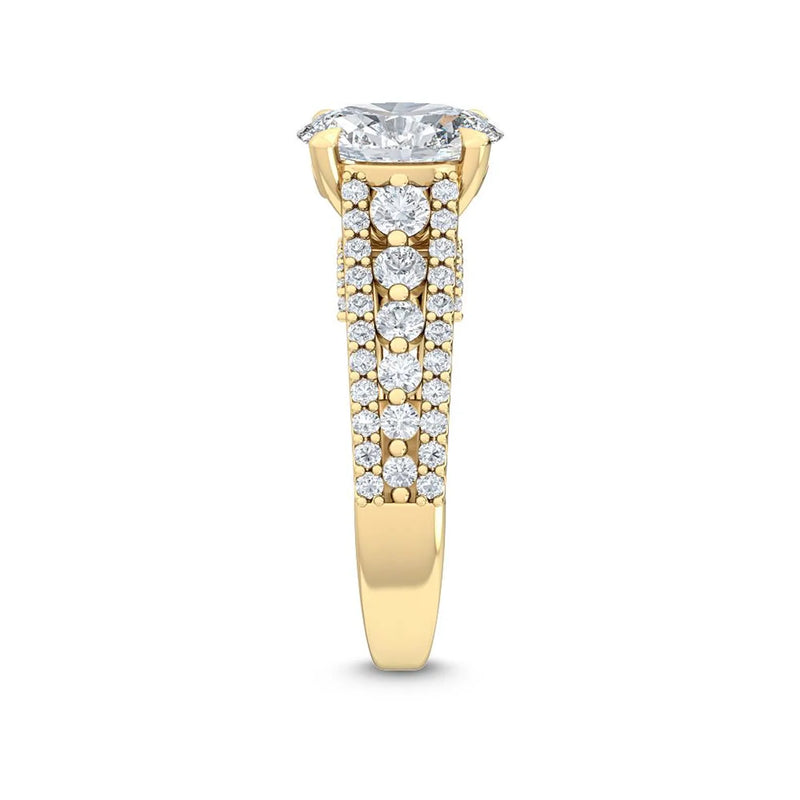 14K 2.5ct Lab Grown Diamond Oval Cut Pave Engagement Ring