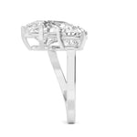 18K Solid Gold 4.00Ct Pear Cut Natural Diamond Toi et Moi Engagement Ring - Alternate Angle