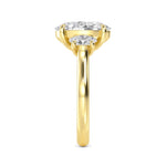 14K 2.72ct Lab Grown Diamond Oval Cut Three Stone Engagement Ring