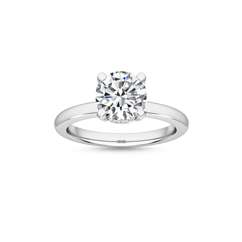 14K 1ct Natural Diamond Round Cut Solitaire Engagement Ring