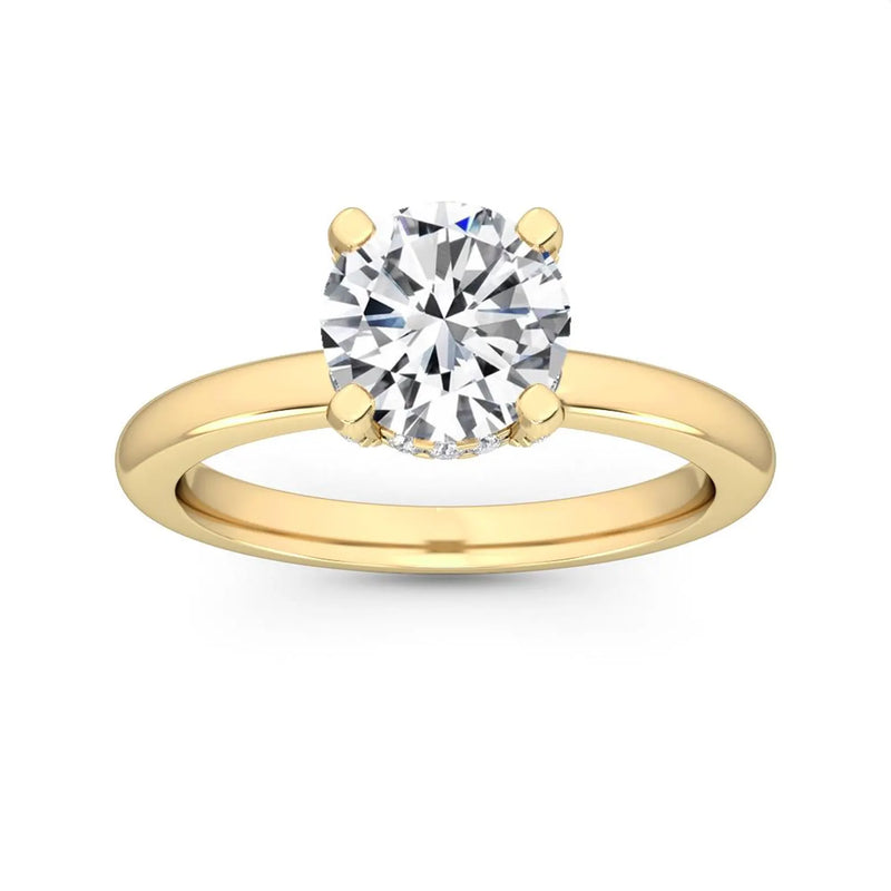 14K 1ct Natural Diamond Round Cut Solitaire Engagement Ring