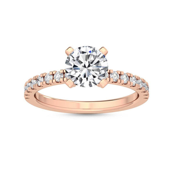 14K 1.5ct Natural Diamond Round Cut Solitaire Engagement Ring