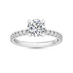 1.24 Ct Round Cut Natural Diamond Hidden Halo Engagement Ring in 18K Solid Gold
