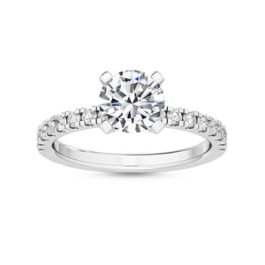14K 1.24ct Lab Grown Diamond Round Cut Halo Engagement Ring